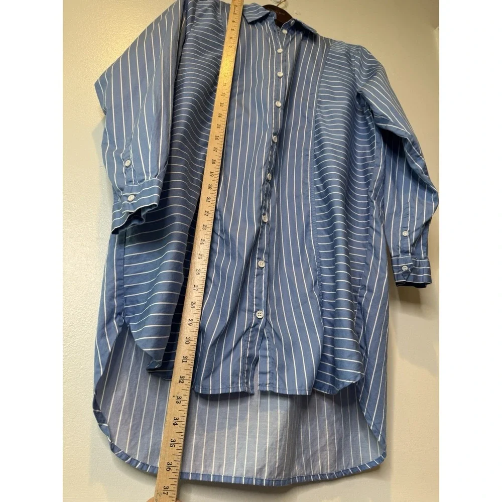 Nation LTD Button Down Shirt Dress S Pima Cotton Cover Up Coastal Resort Wear - Picture 10 of 12